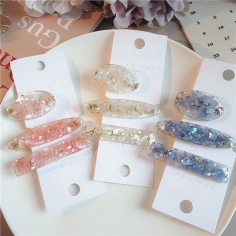 Acetate Acrylic Hairclips Ins Custom Design Shiny Exporter