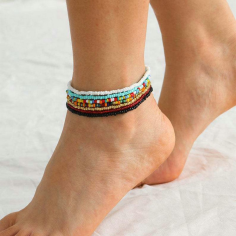 Wholesale colorful seed beads beaded tarnish free foot jewelry