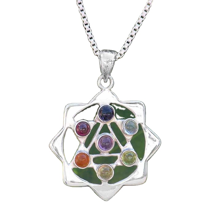 Wholesale Natural Chakra Jewelry In 925 Sterling Silver Chakra Pendant