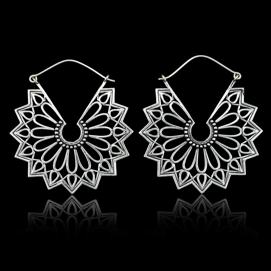 Wholesale Sterling Silver Jewelry Mandala Lotus Silver Earring Exporter