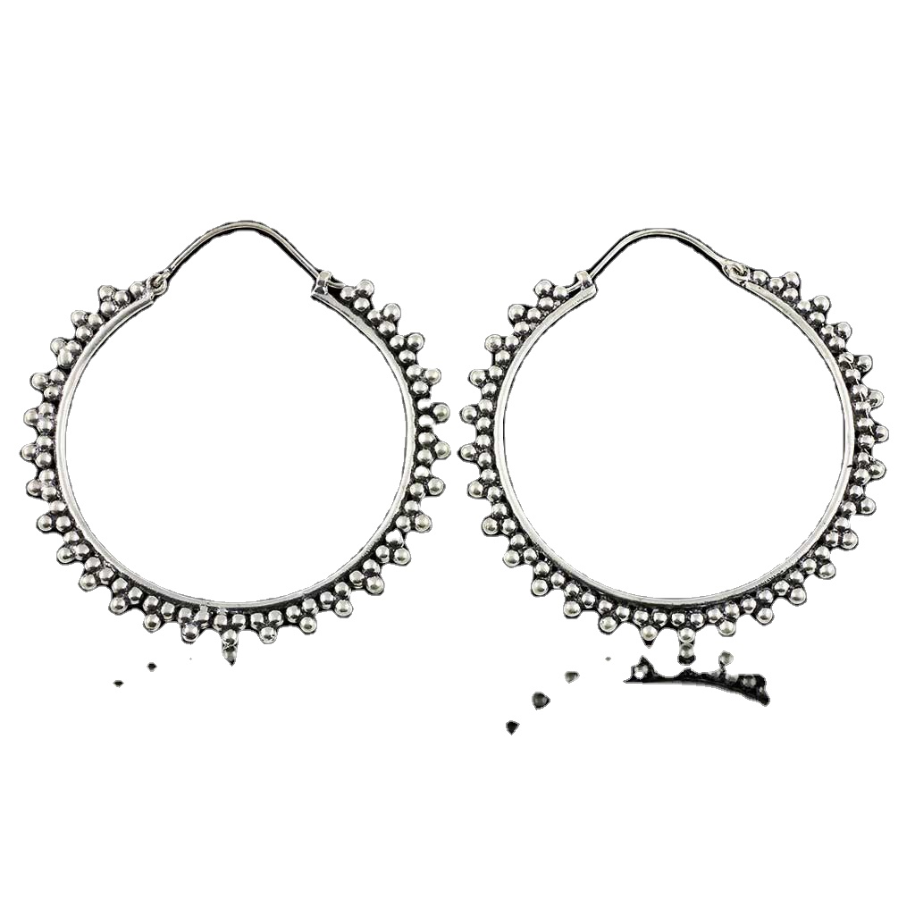 Large Sun Rays Mandala Earring In Fine Silver Jewelry Handmade Exporter
