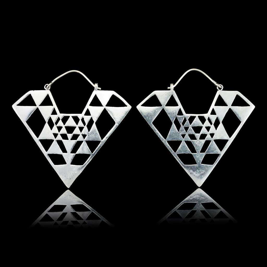 Shree Yantra Earring In Sterling Silver Jewelry Mandala Yantra Earrings Exporter