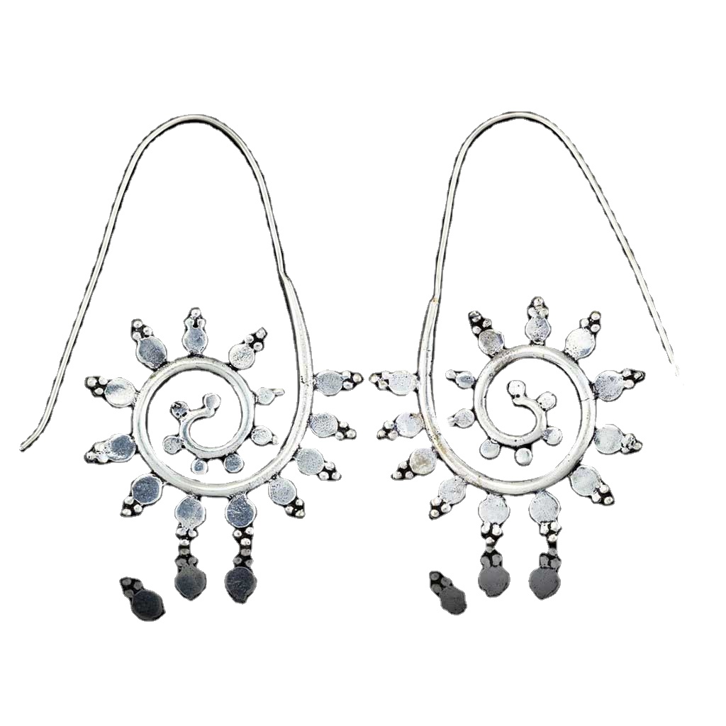 925 Sterling Silver Handmade Spiral Earring Jewelry Magnificent Mandala Exporter