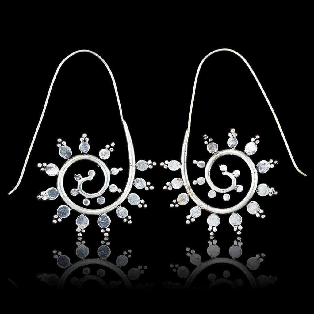 925 Sterling Silver Handmade Spiral Earring Jewelry Magnificent Mandala Exporter
