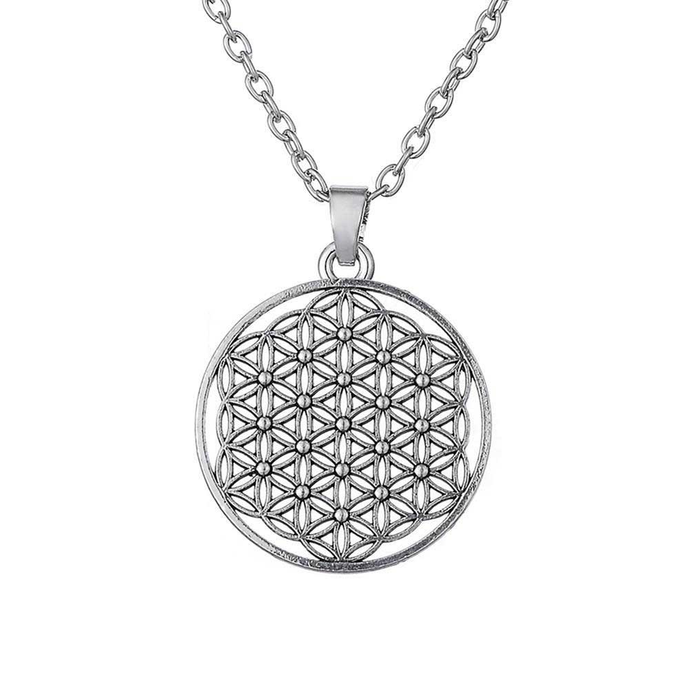 925 Solid Silver Flower Of Life Big Size Mandala Necklace Manufacturer