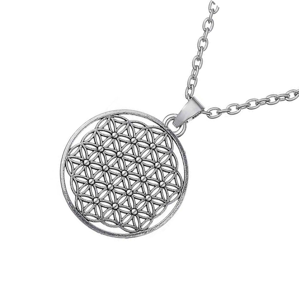 925 Solid Silver Flower Of Life Big Size Mandala Necklace Manufacturer