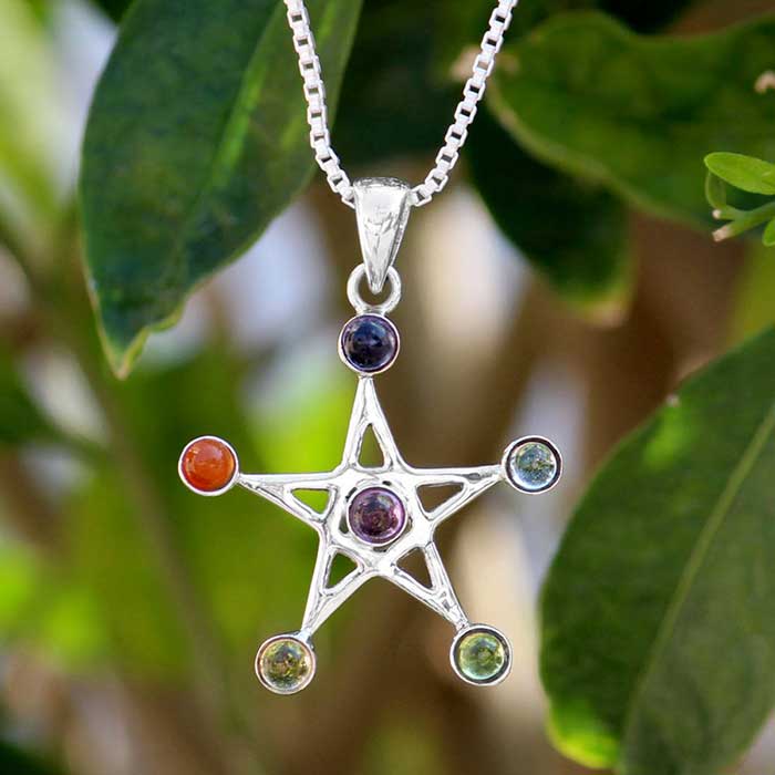 Wholesale Meditation Pendant, Star Chakra Seven Stone Chakra Pendant