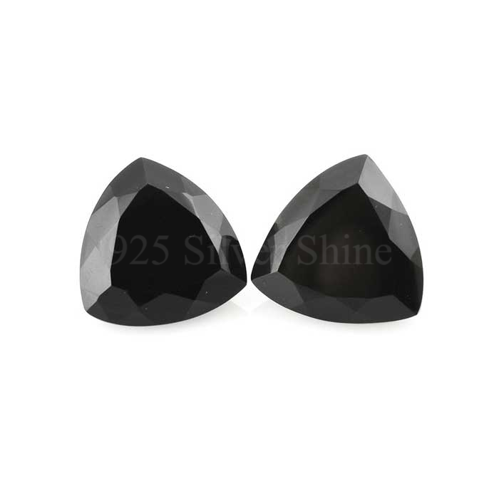 Black Onyx Loose Faceted Trillion Shape Gemstone Making Pendant Manufacturer