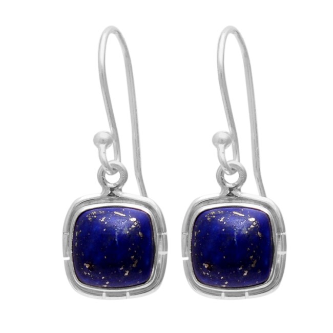 Cabochon Lapis Lazuli Silver Gemstone Dangle Earrings Manufacturer