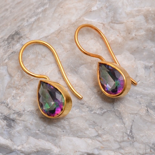 Wholesaler Topaz Pear Gemstone Gold Micron 925 Sterling Silver