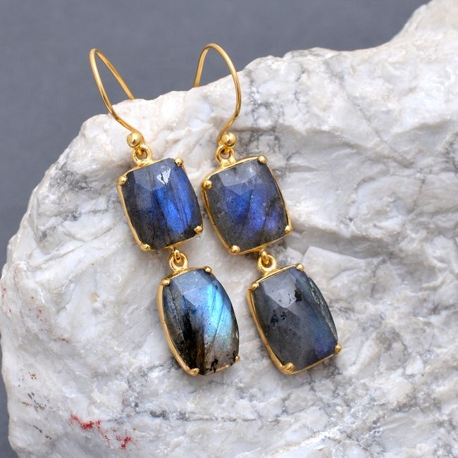 Wholesaler Labradorite Beautiful Rose Cut Gemstone Gold Plated