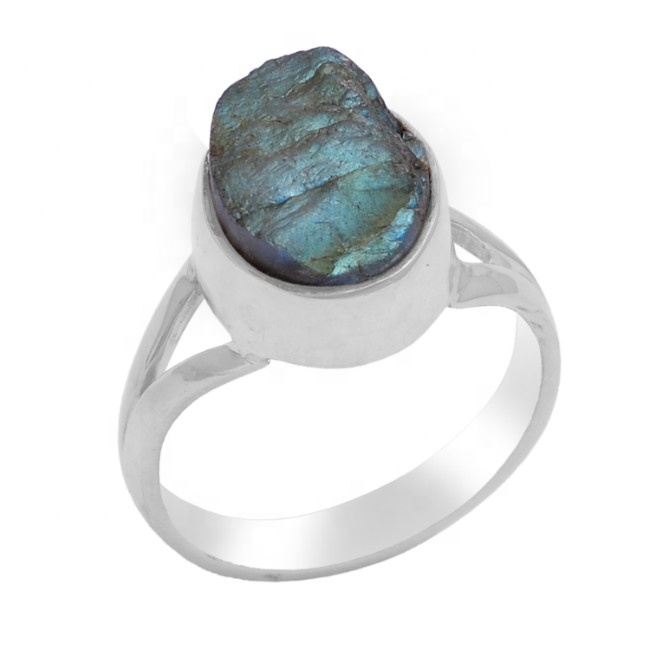 Labradorite Rough 925 Sterling Silver Ring Jewelry Supplier