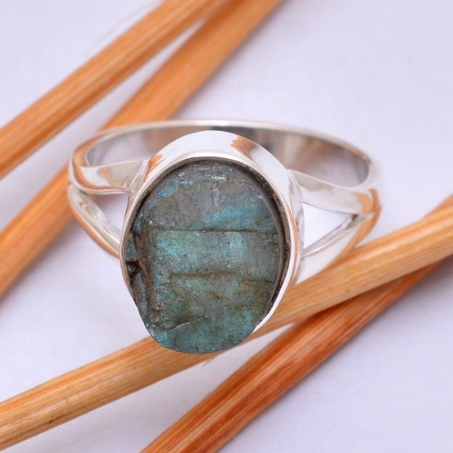 Labradorite Rough 925 Sterling Silver Ring Jewelry Supplier