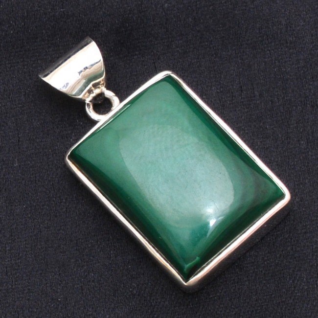 Green Malachite Gemstone 925 Silver Pendant Jewelry Exporter