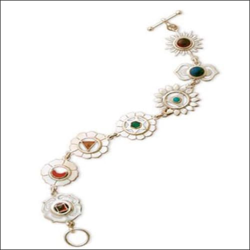 Flower Style Gemstone Silver Bracelet Exporter