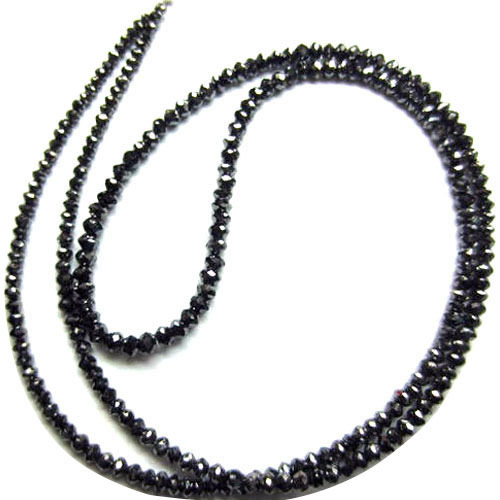 Natural Black Diamond Stone Faceted Rondelle Wholesale supplier