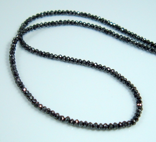 Natural loose black diamond faceted beads strand necklace Supplier