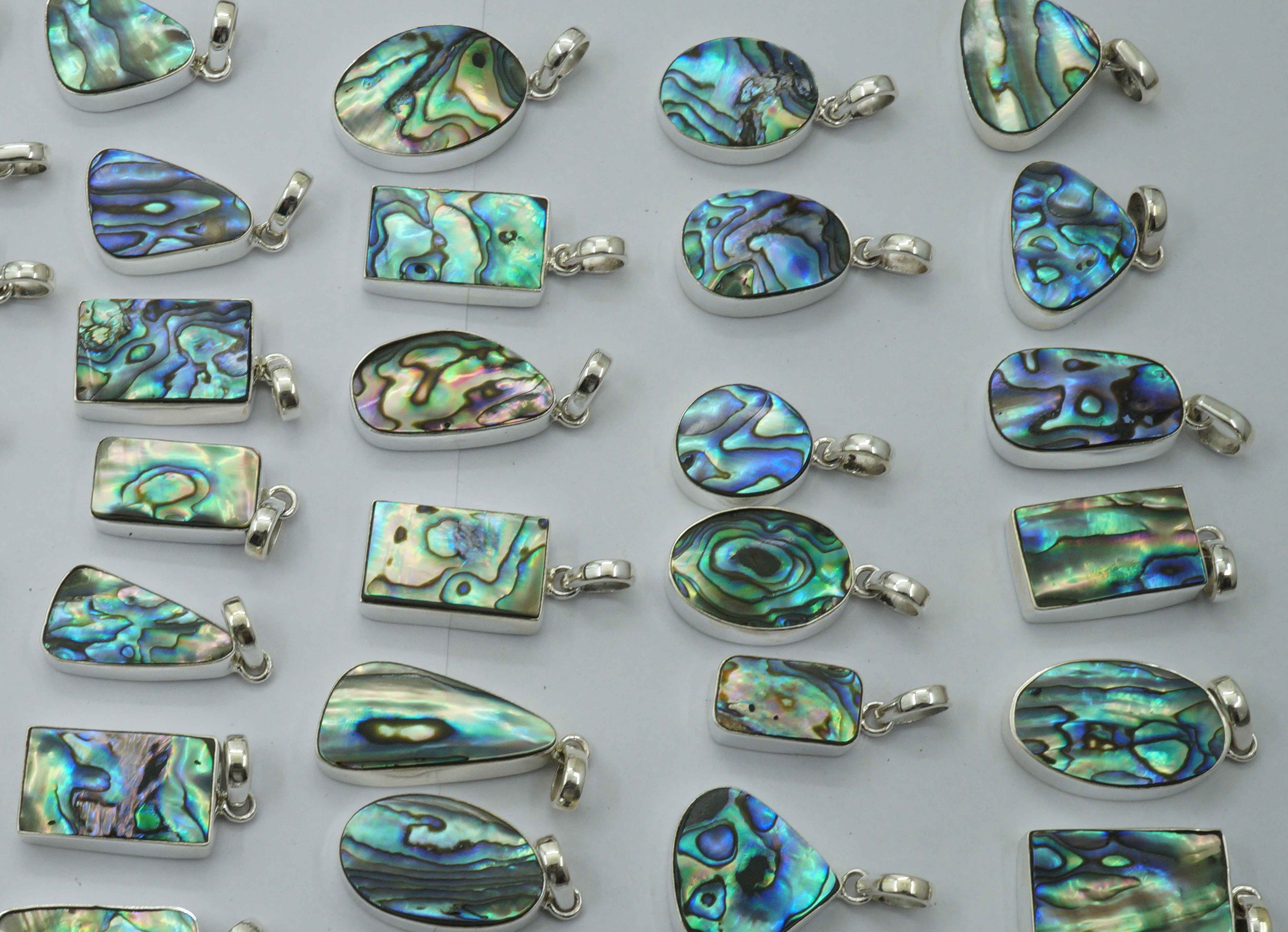 925 Silver Abalone Shell Pendant Lot Wholesaler