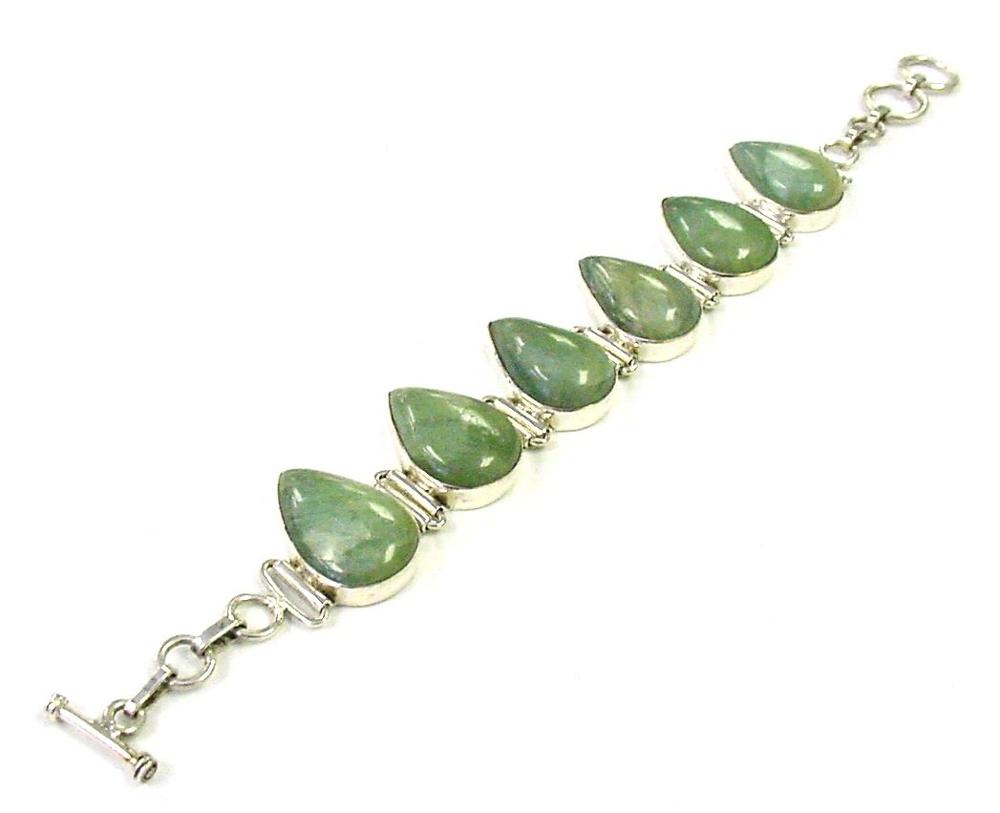 Large Fancy 925 Sterling Silver Aquamarine Bracelet Manufacturer