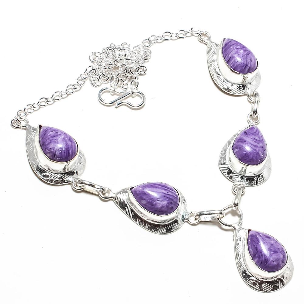 Charoite Gemstone 925 Sterling Silver Jewelry Necklace Manufacturer