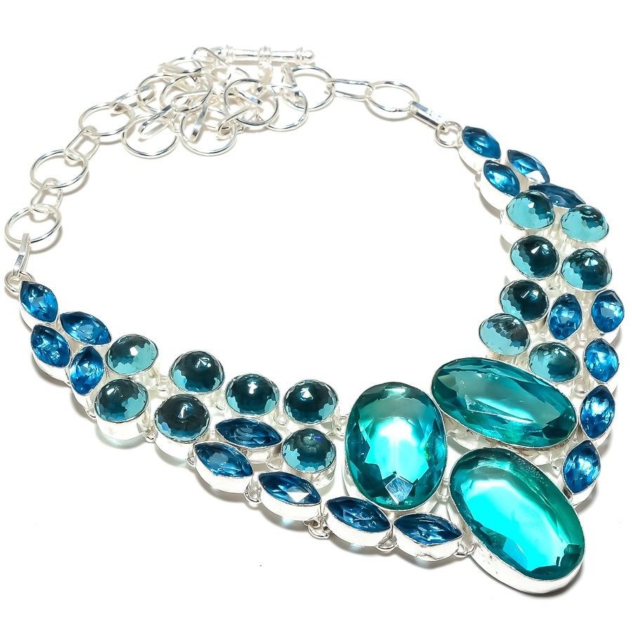 Pleasing Neon Apatite Gemstone 925 Sterling Silver Jewelry Necklace Supplier