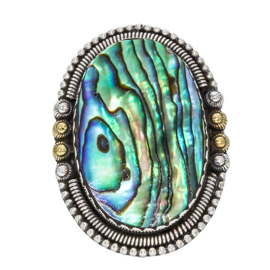 Artisan Crafted Abalone Shell Handmade 925 Solid Sterling Silver Ring Supplier