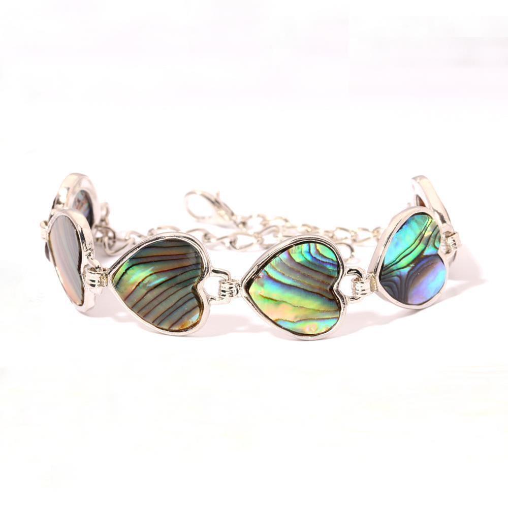 Natural Abalone Shell 925 silver Filled Women Jewelry Chain Bracelet Exporter