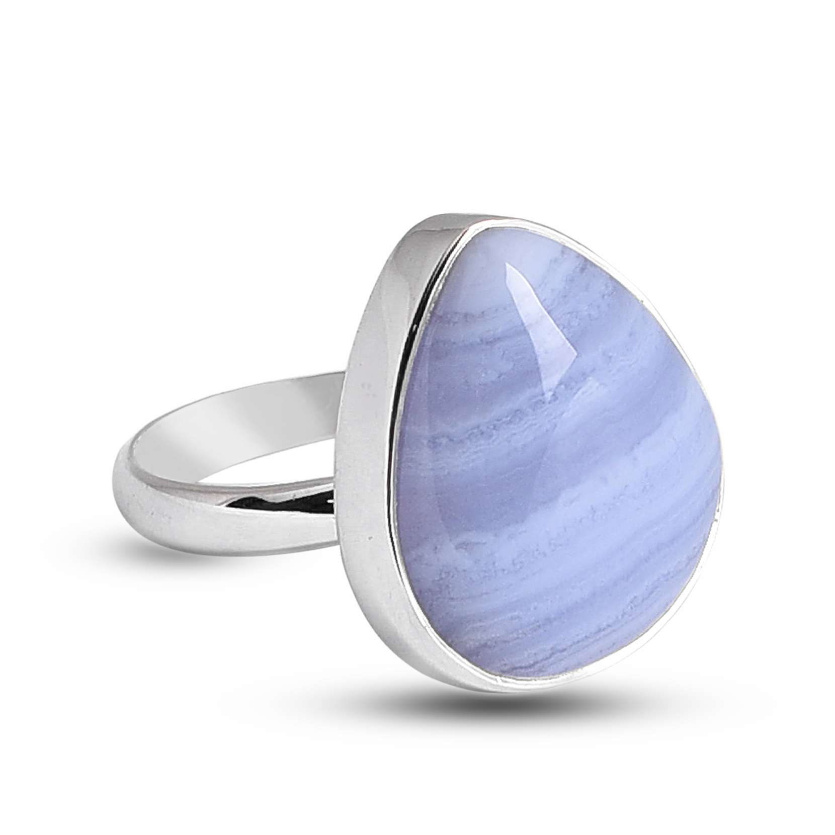 Blue Less Agate gemstone ring Manufacturer