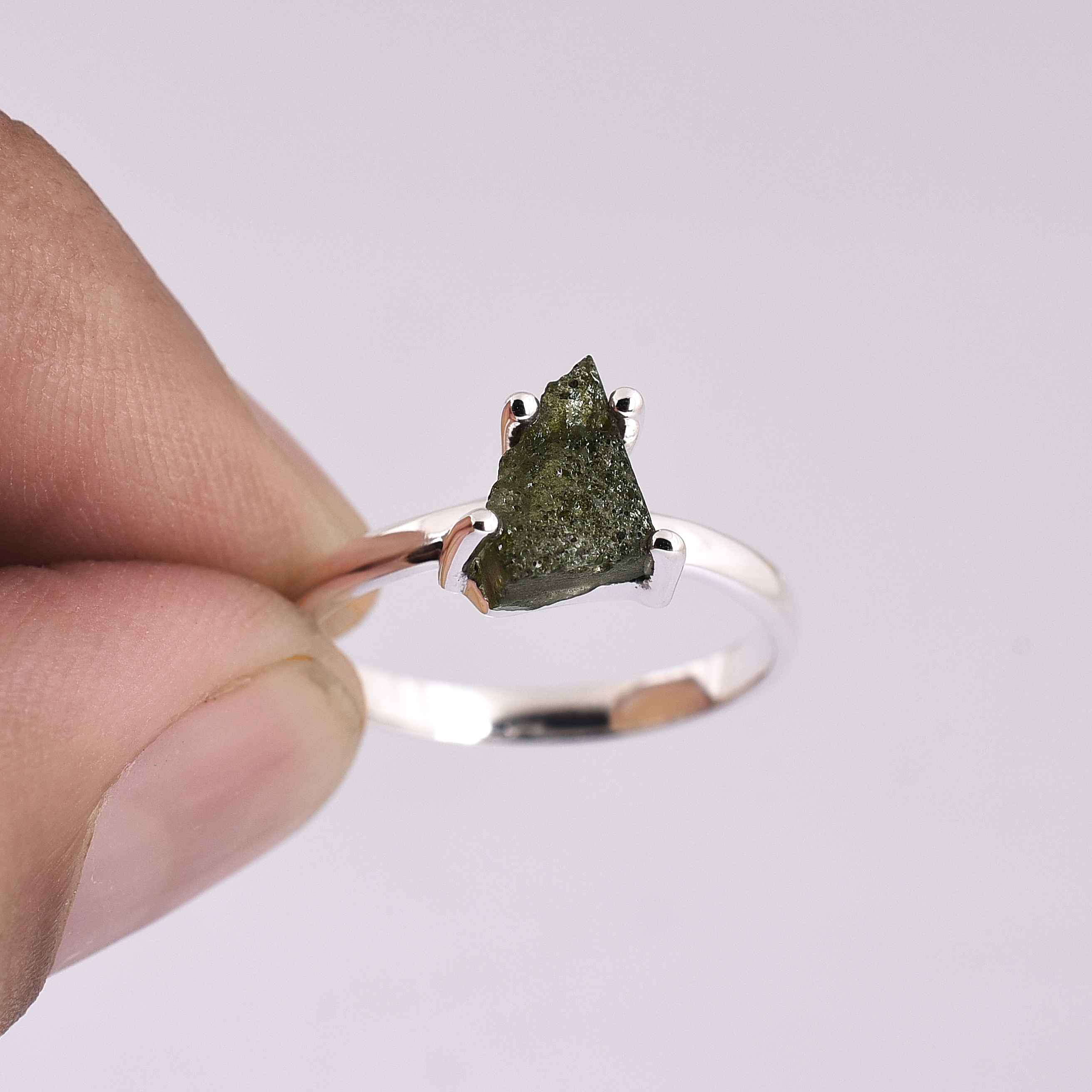 Natural Moldavite Gemstone Ring Manufacturer