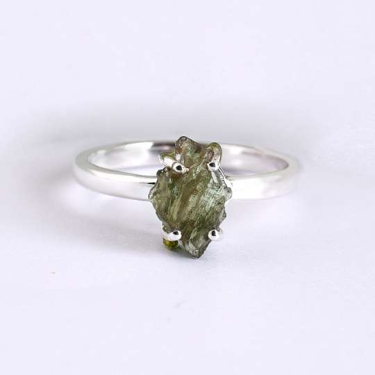 Authentic Moldavite Gemstone Ring Exporter