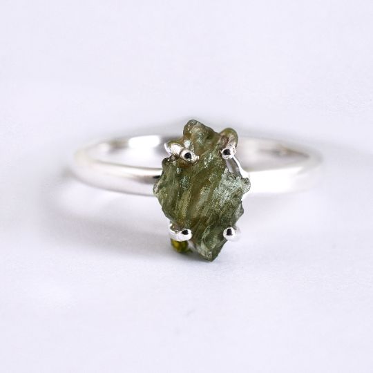Authentic Moldavite Gemstone Ring Exporter