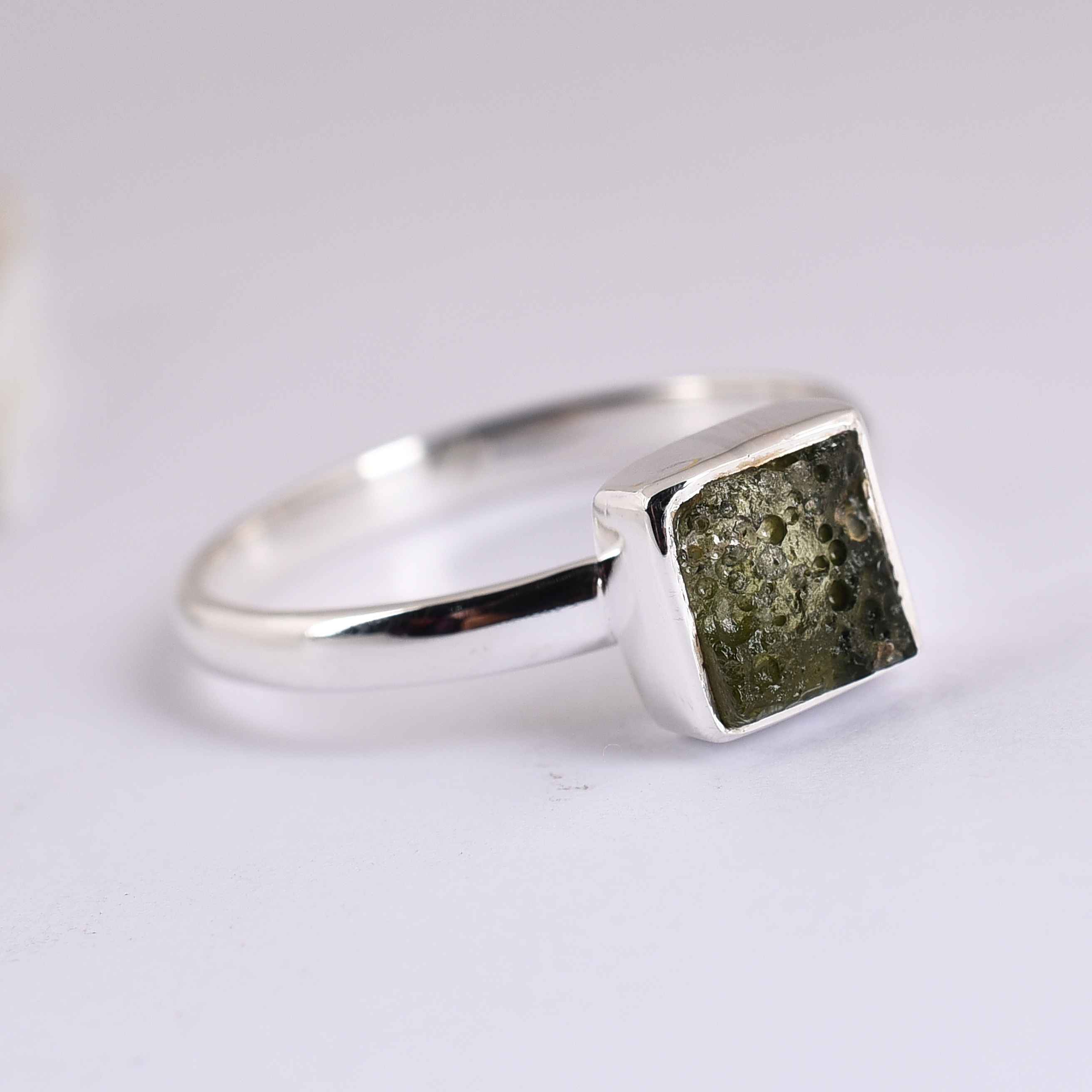 Natural Moldavite Gemstone Ring Wholesaler