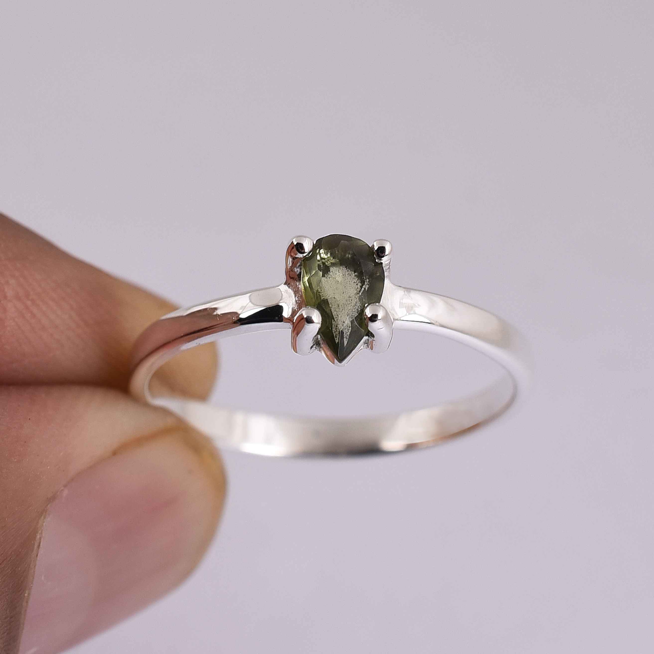 Natural Moldavite  Gemstone Ring Manufacturer