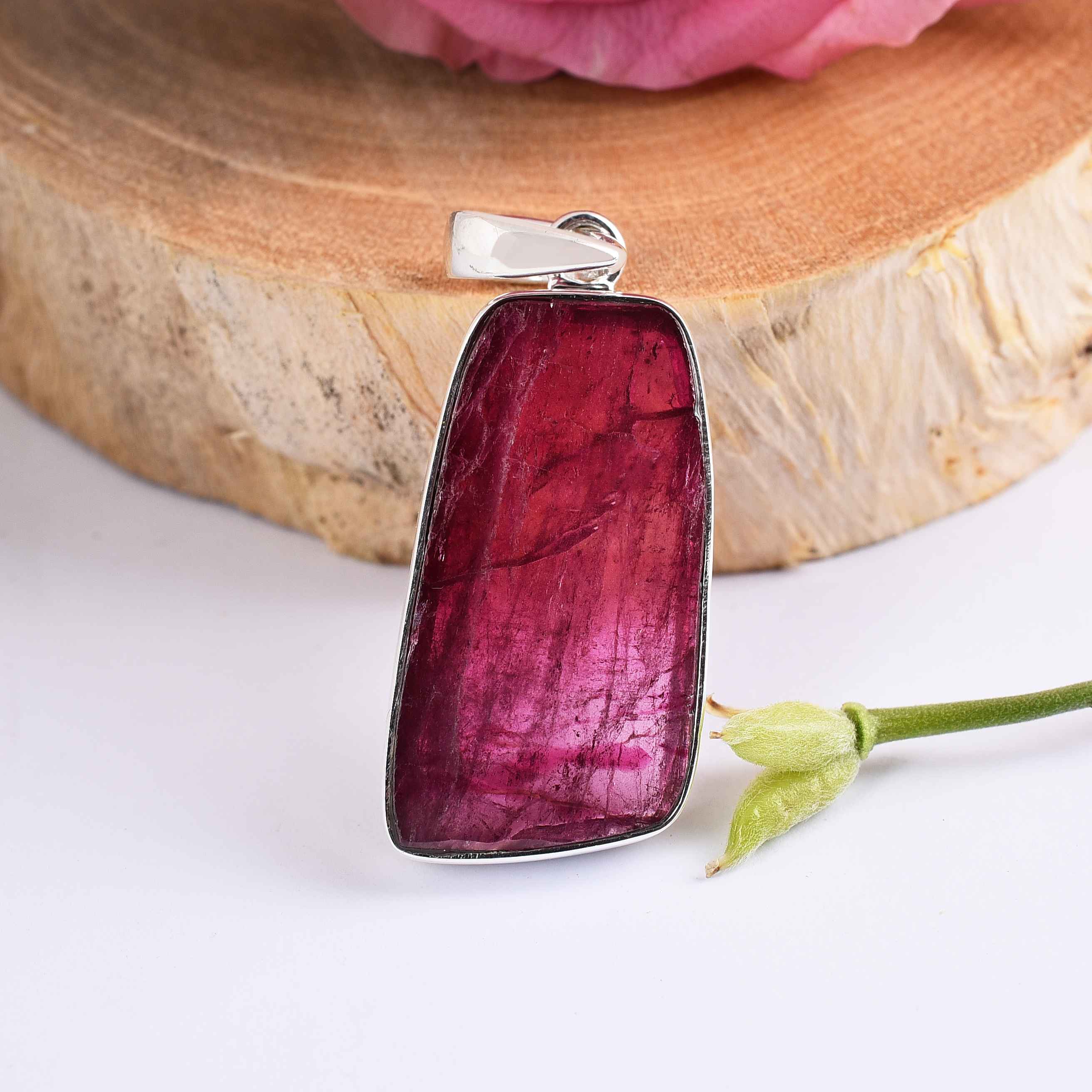 Natural Gemstone Pink Tourmaline Pendant Wholesaler