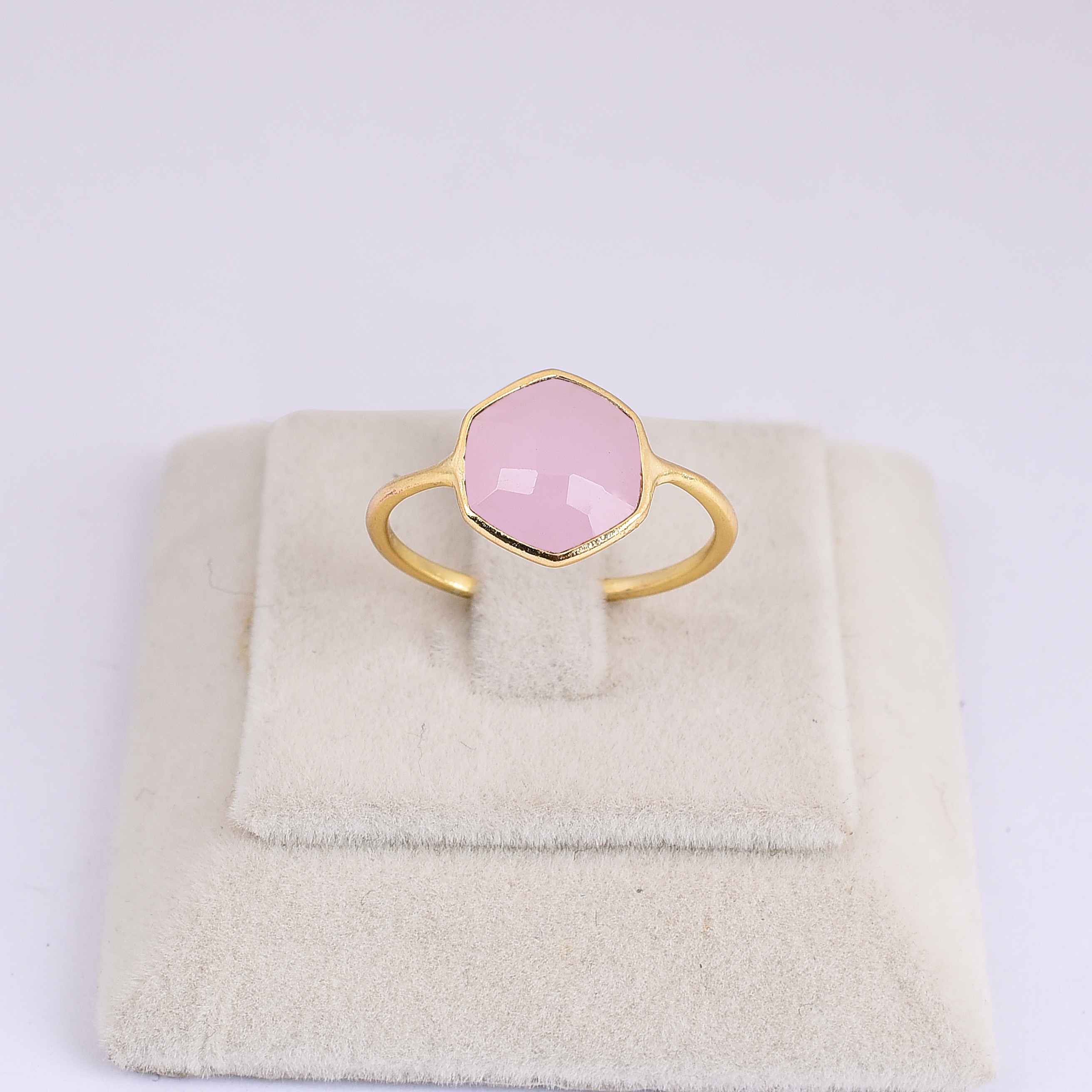 Rose Chalcedony Gemstone Ring Wholesaler