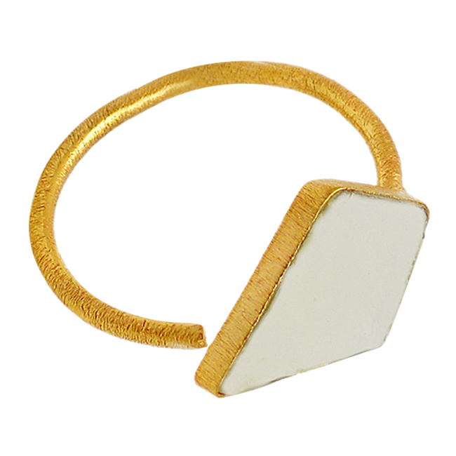 Rainbow Moonstone Solid 925 Sterling Silver Gold Plated Ring Wholesaler