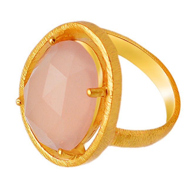 Rose Quartz Gemstone  925 Sterling Silver Ring Wholesaler