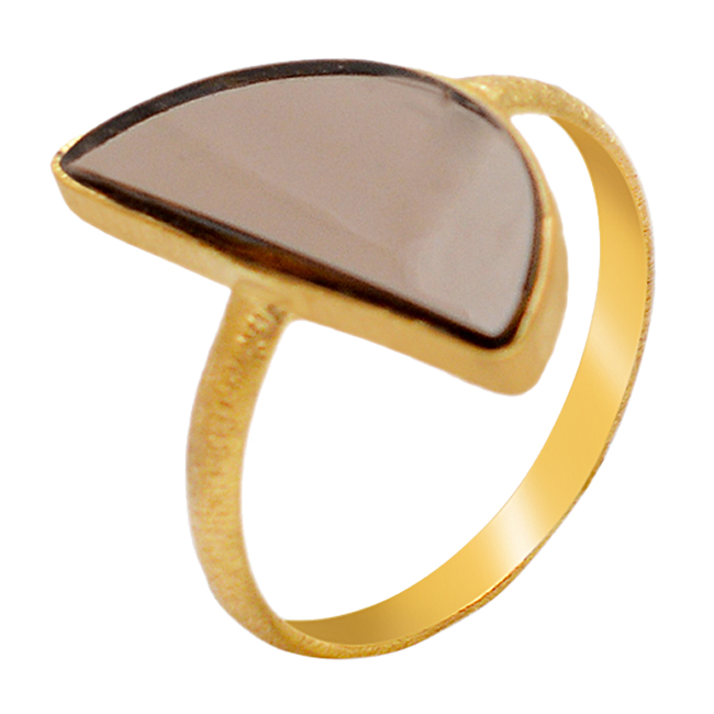 Rose Quartz Sterling Silver Gold Plated Ring Wholesaler