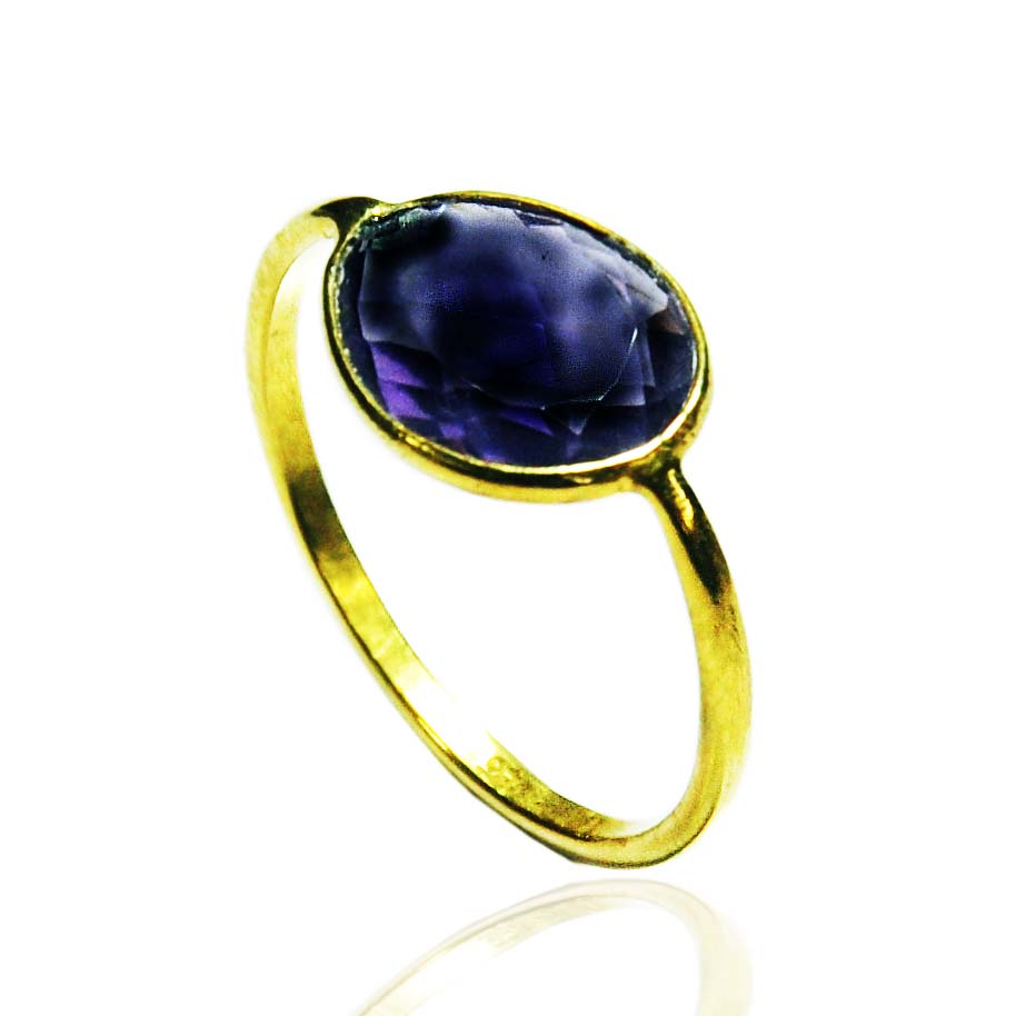 Silver ring silver jewellery gold plated amethyst Wholesaler