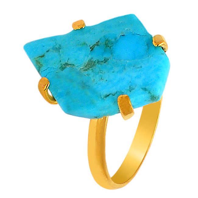 Fancy Shape Turquoise Gemstone Ring  Silver Jewelry Wholesaler