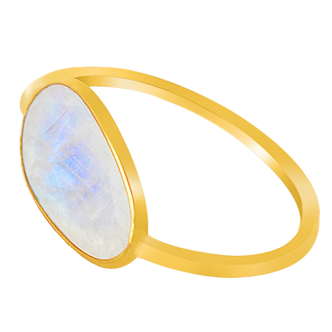 Rainbow Moonstone Silver Gold Plated Ring Jewelry Wholesaler