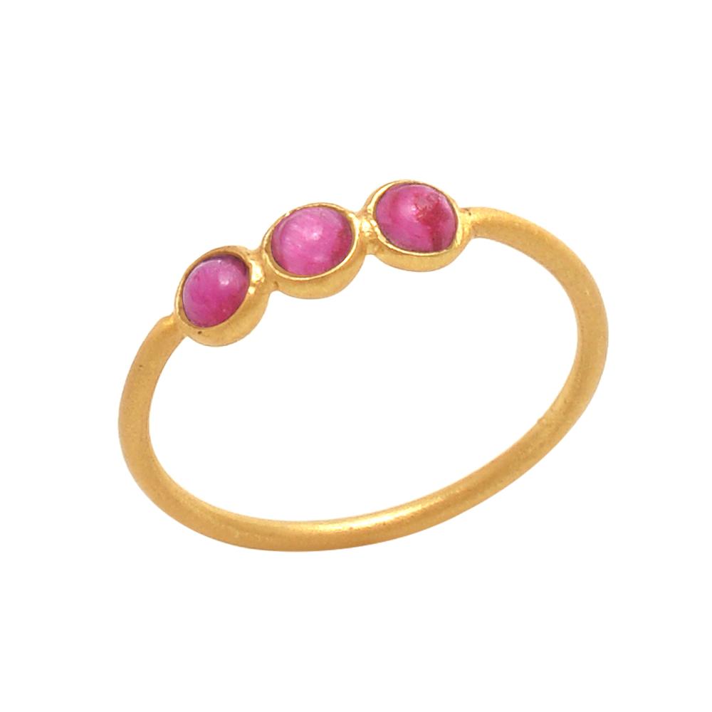 Three royal ruby gemstone ring  Wholesaler