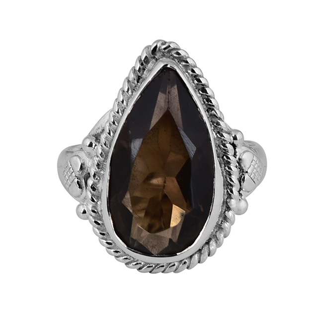 Smoky quartz gemstone 925 solid silver ring Manufacturer