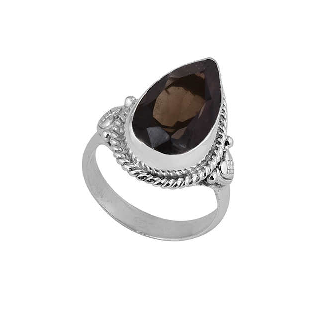 Smoky quartz gemstone 925 solid silver ring Manufacturer