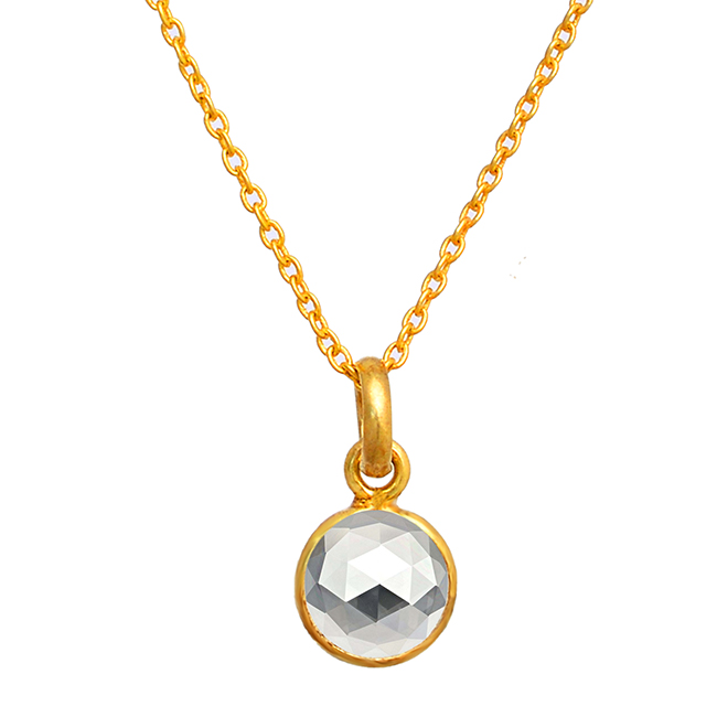 Crystal Quartz Gold Plated 925 Silver Chain Necklace Exporter