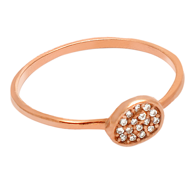CZ Stone Ring Rose Gold Plated Silver Eternity Ring Wholesaler