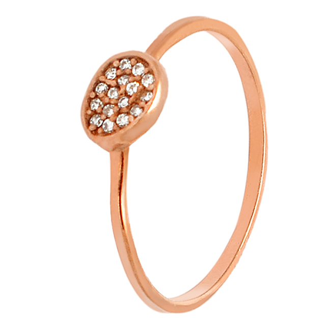 CZ Stone Ring Rose Gold Plated Silver Eternity Ring Wholesaler