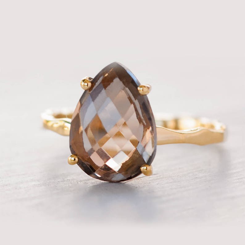 Natural Smoky Quartz Sterling Silver Ring Exporter