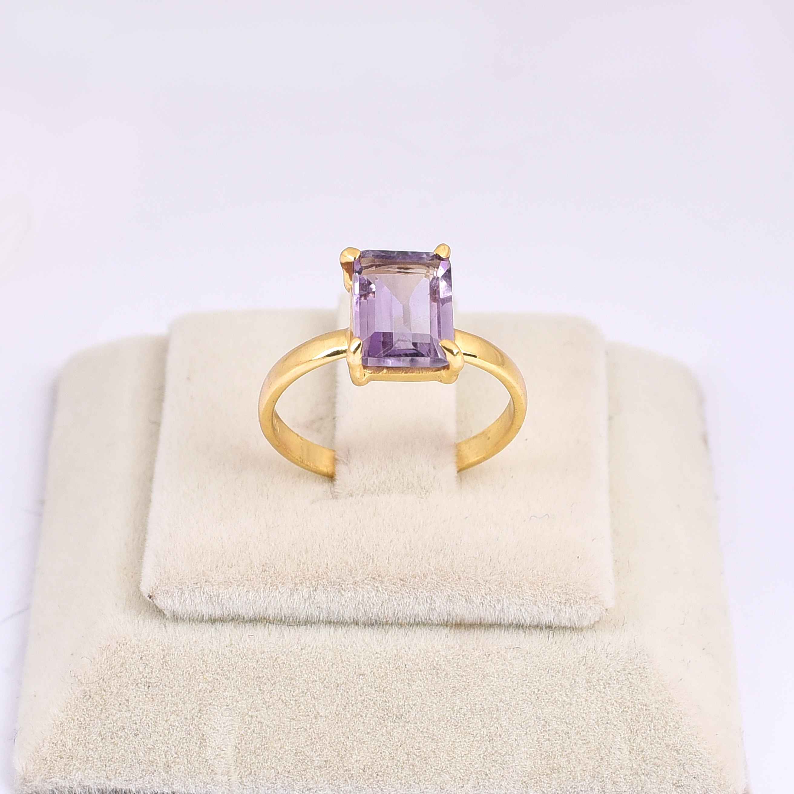Natural Purple Amethyst Gemstone Silver Ring Exporter
