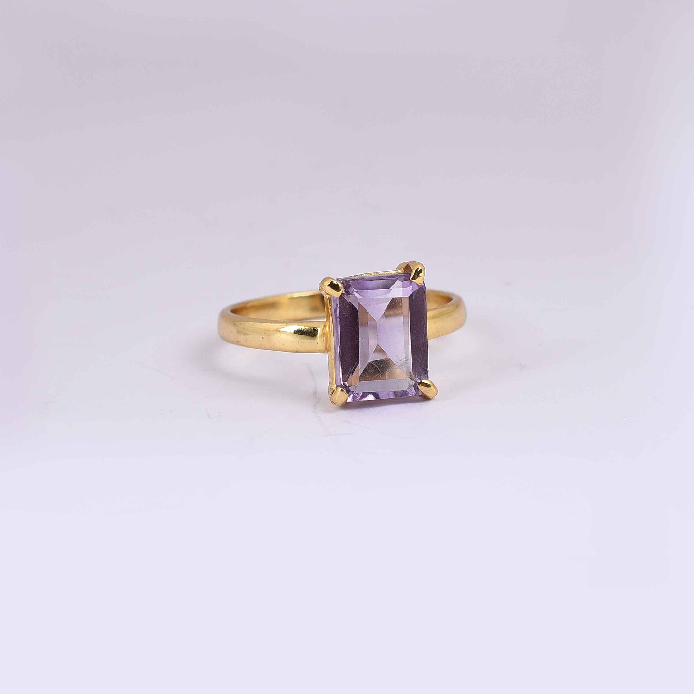 Natural Purple Amethyst Gemstone Silver Ring Exporter